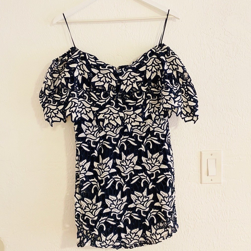 Luxxel off the shoulder Navy Cocktail Dress